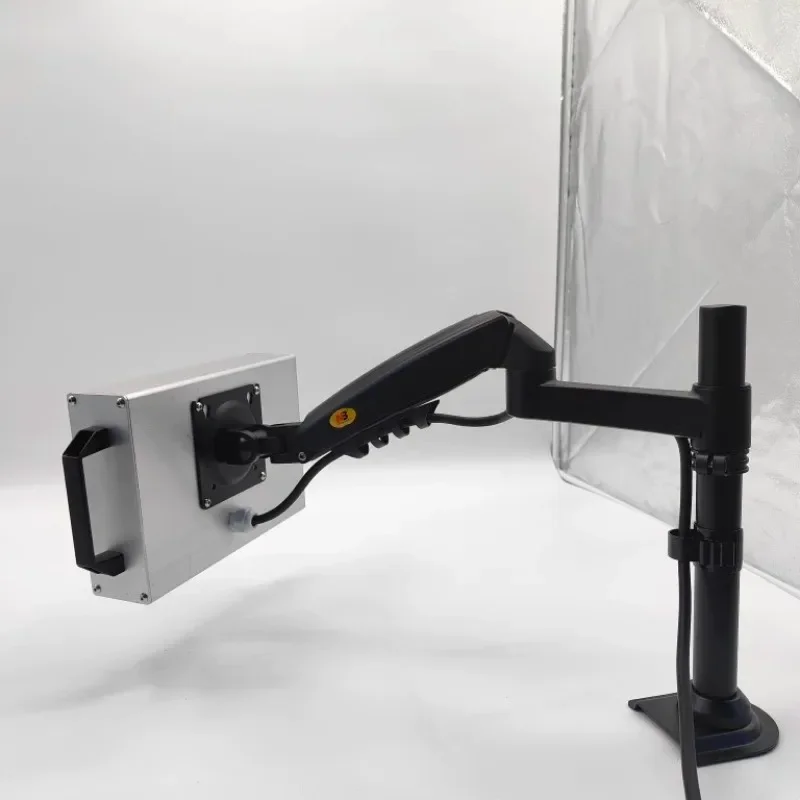 Touch screen mounting box bracket, desktop plane rotation and lifting control operation box, air pressure spring man-machine int