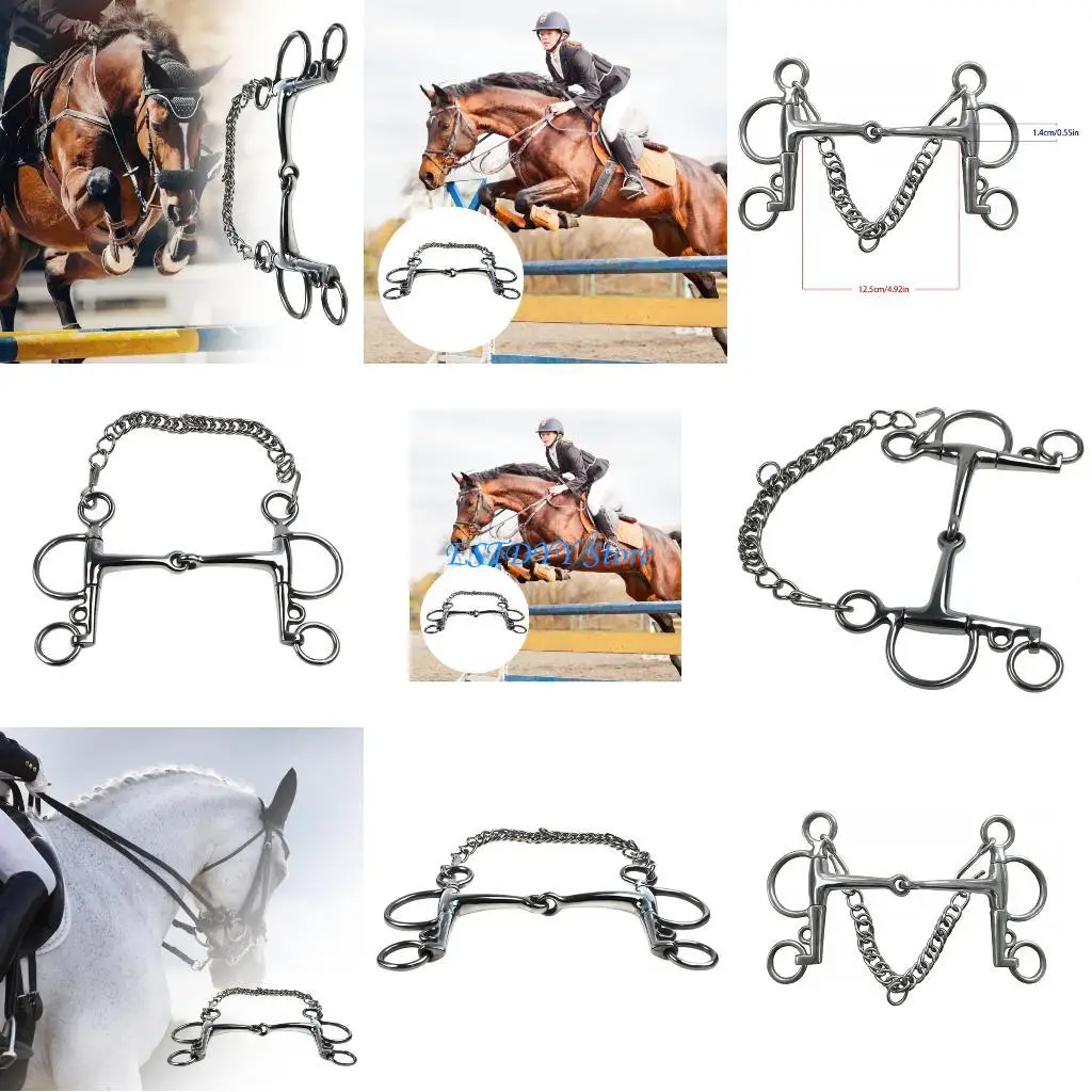 G6DE مهنة أبواق الحصان من الفولاذ المقاوم للصدأ لركوب الخيل الرياضية مقاومة للصدأ والمواد المقاومة للتآكل لقمة الحصان