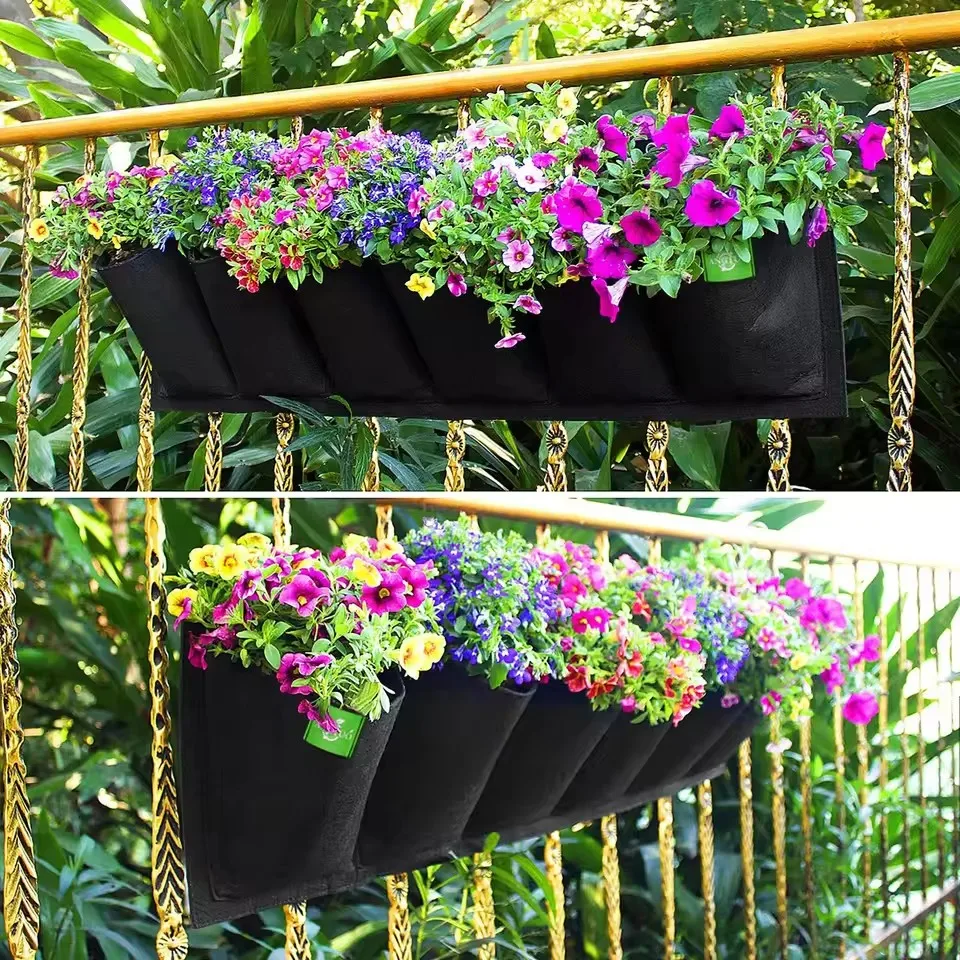 Felt Planting Bag, Wall-Mounted Flower Growth Bag, Nonwoven Fabric Green Wall Felt Planting Bag gallery 1