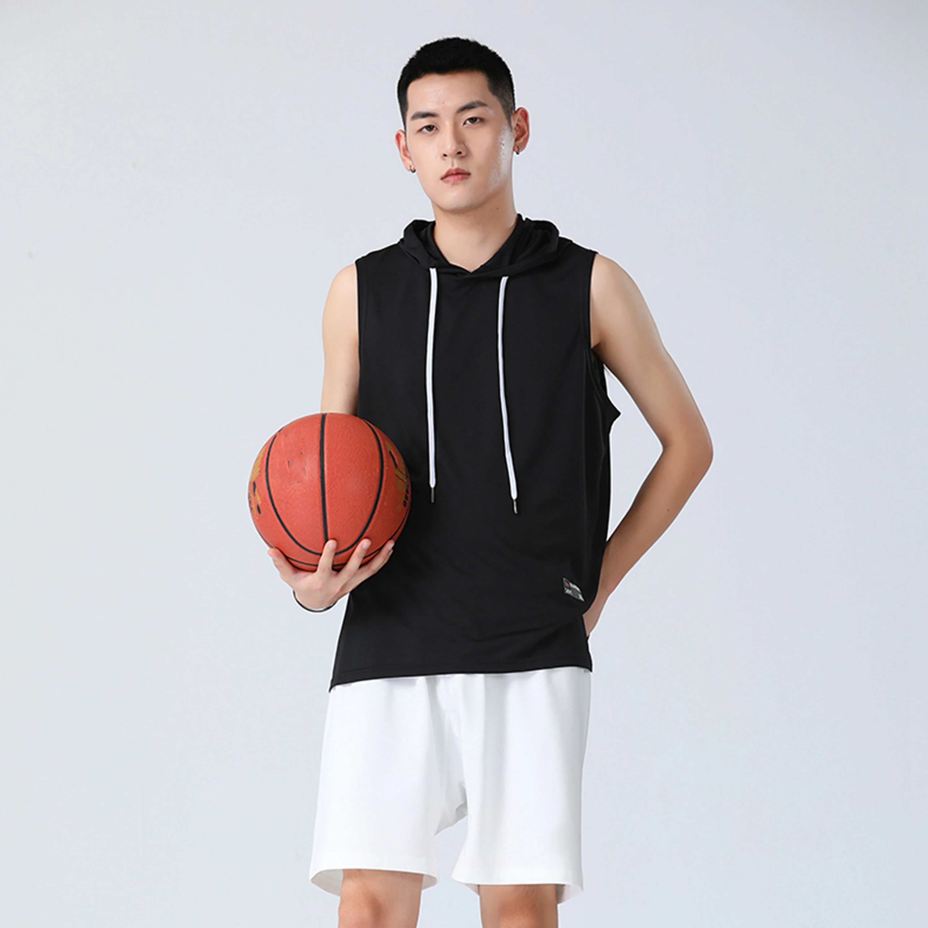 

Men Sports Vests Hooded Casual New Tank Tops Quick Dry Running Joggings Sleeveless Breathable Gym Bodybuilding Vest