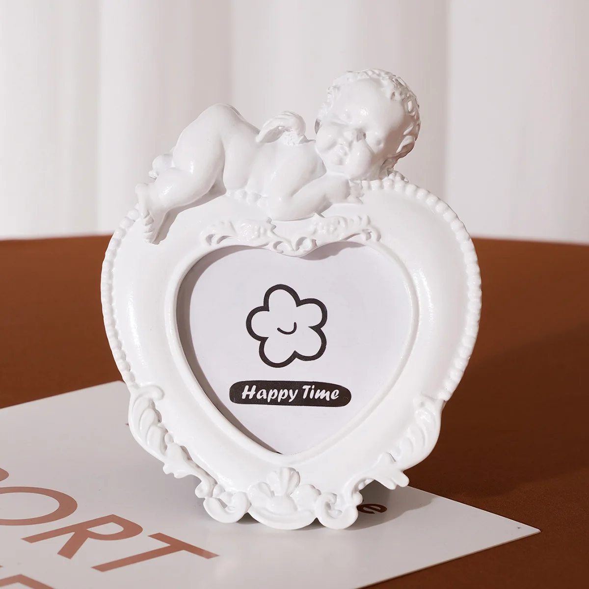 White Mini Angel Resin Photo Frame European Style Creative Home Decoration European Angel Shape Desktop Ornament - view 4