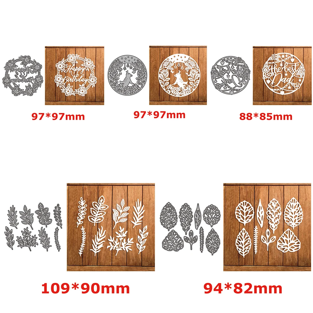 

Circle Metal Cutting Dies The Best Day Happy Birthday Flower Petals Abundant Foliage Sprig Die Cut 2022 NEW DIY Scrapbooking