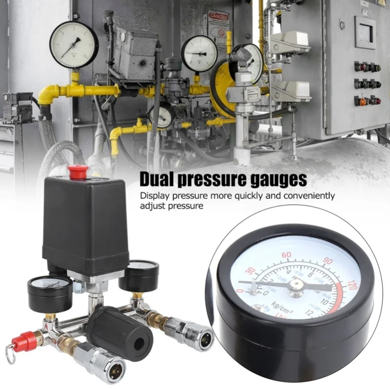 

Air Compressor Bracket Assembly Pressure Control Switch Valve Manifold Regulator For Bama