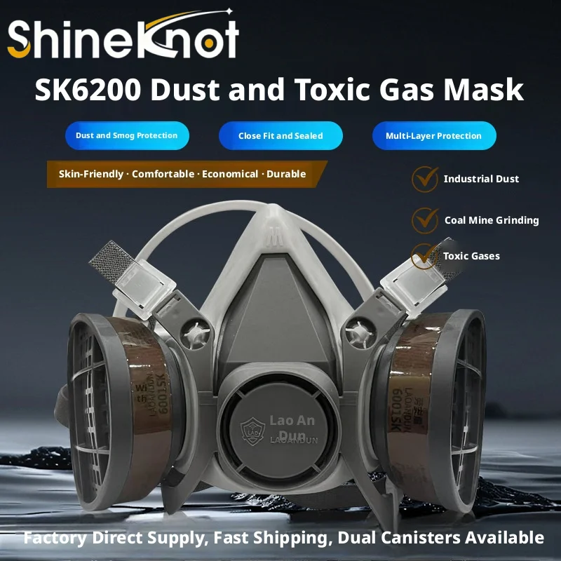 SHINEKNOT Gas Mask Pesticide Chemical Decoration Formaldehyde Half Face Mask Protective Mask Filter Type Mask