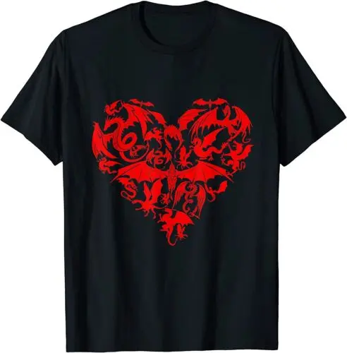 

NEW LIMITED Funny Dragon Heart Valentine Day Animals Dragon Lover T-Shirt