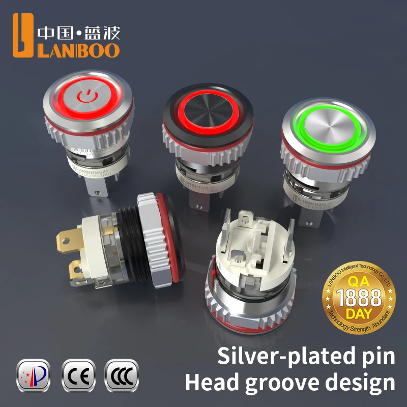 

Кнопочный переключатель LANBOO 16 мм 16А нержавеющая сталь