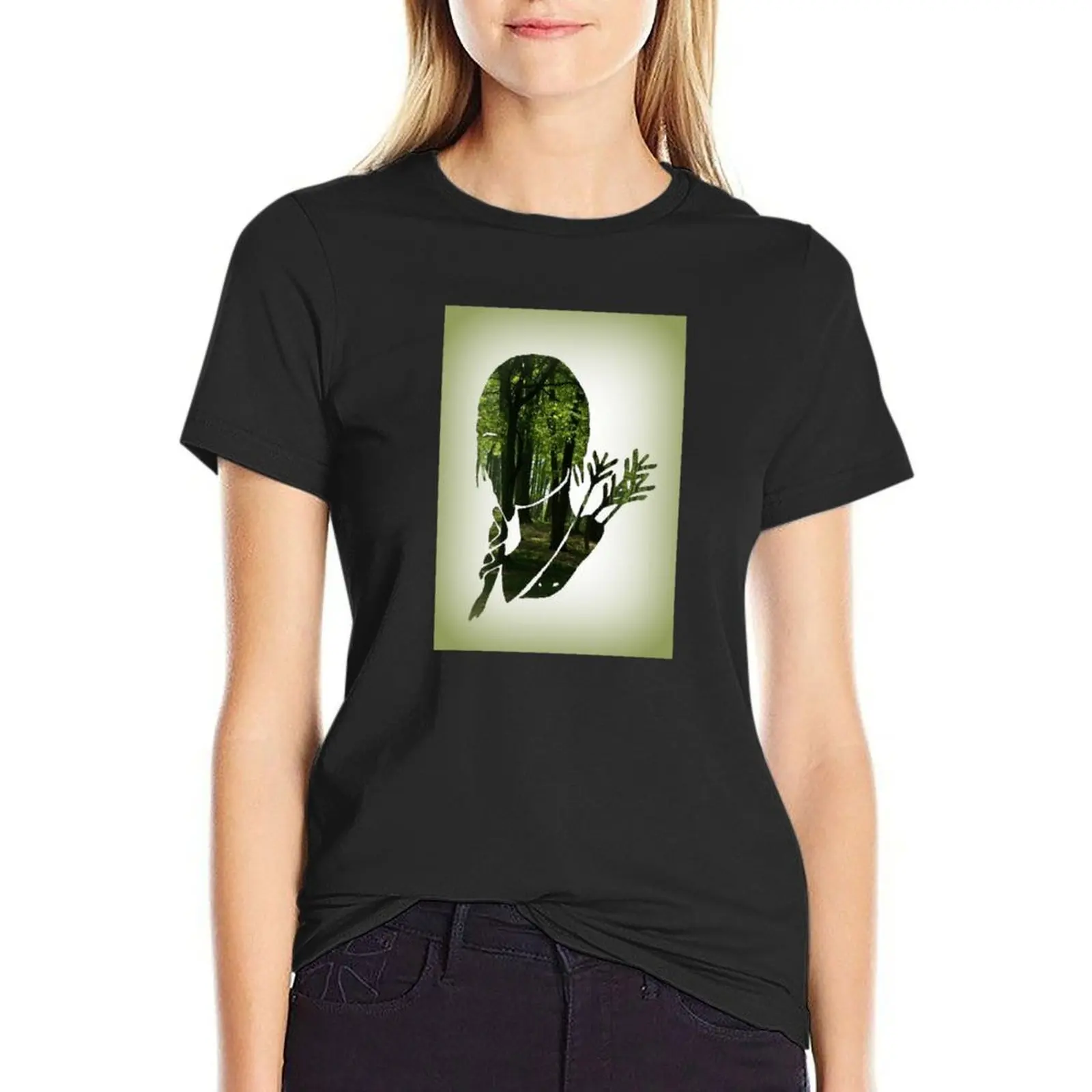 Katniss Everdeen in the Woods T-Shirt cute tops heavyweights funny t shirts for Women