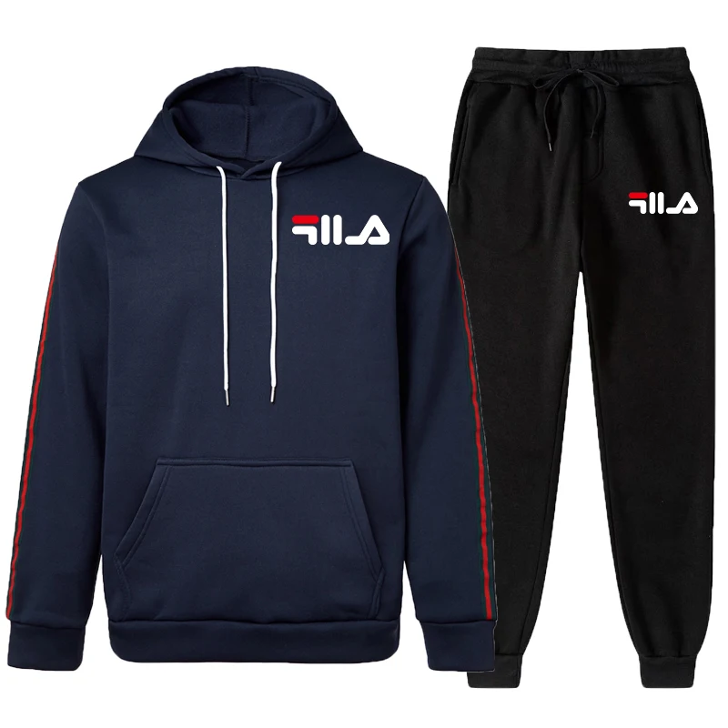 

2025 Men's Self-Cultivation Hoodie+Pants 2Pcs/Set Punk Street Sports and Leisure Suit Men's Zipper Tracksuit