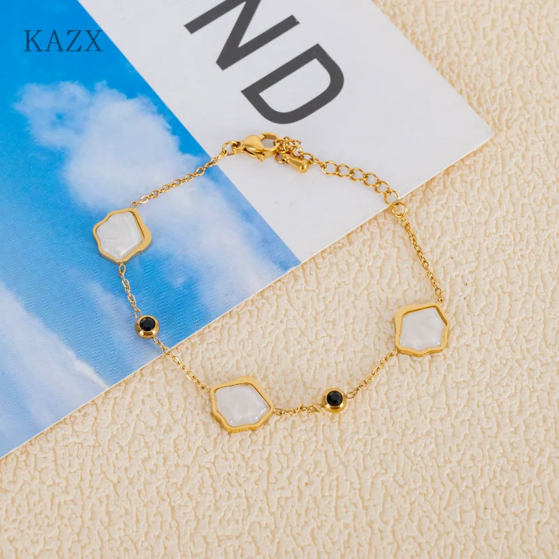 

Stainless Steel Anti Tarnish bracelet Anti Oxidation No Fade Long Lasting Shine Irregular Geometric Thin Chain for birthday gift