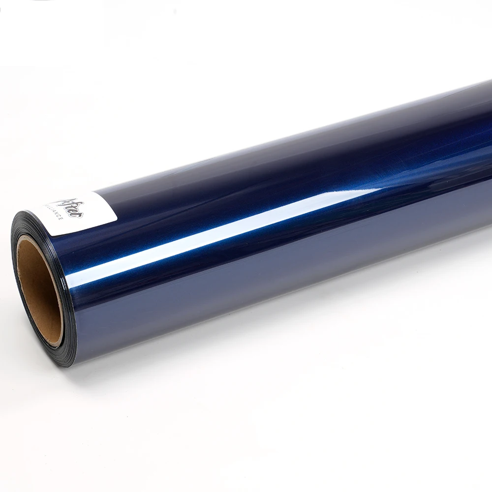 Vinil azul de alto brilho personalizável para carro com adesivo sem bolhas, filme de vinil azul tanzanita metálica brilhante de bronze