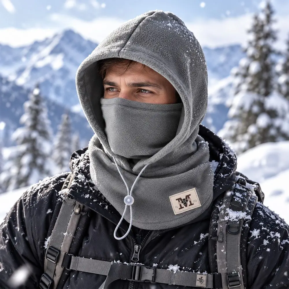 Fashion Polar Fleece Winter Balaclava Hat Thickened Windproof Beanies Cap Cold-proof Ear Protection Cap Outdoor Cycling