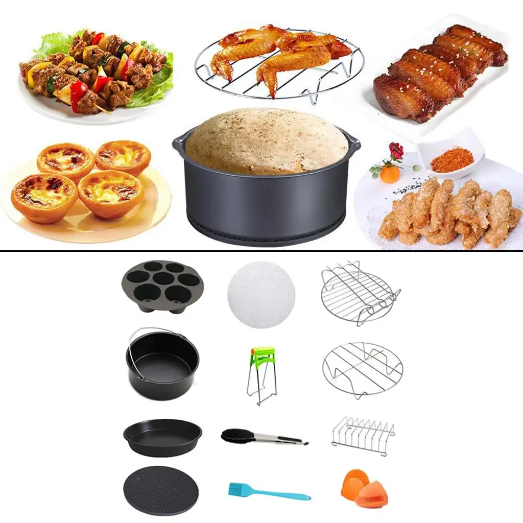 Air Fryer Accessories 7 Inch Non-Stick Egg Bites Mold Silicone Oil Brush