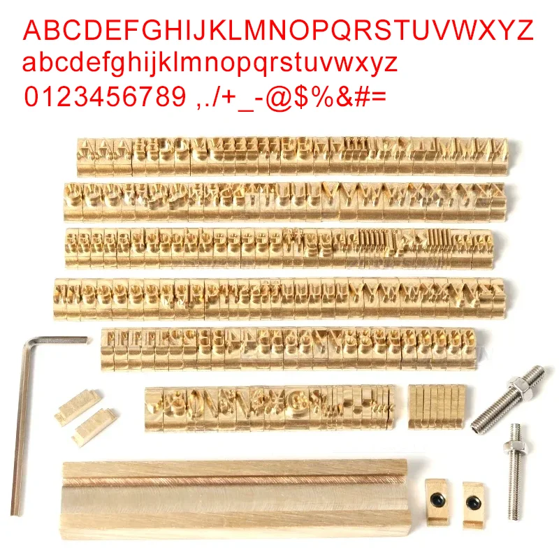 Leather Hot Stamping Special Seal Brass Letter Combination Embossed Stamp 26 Uppercase Lowercase Letters/numbers 0-9 Character