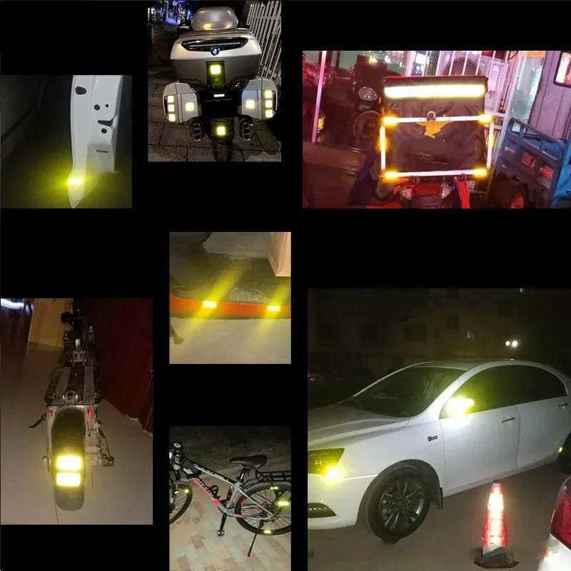 12 pezzi riflettente freccia segnaletica nastro adesivo di sicurezza di avvertimento per paraurti auto bagagliaio riflettore nastro di pericolo accessori moto