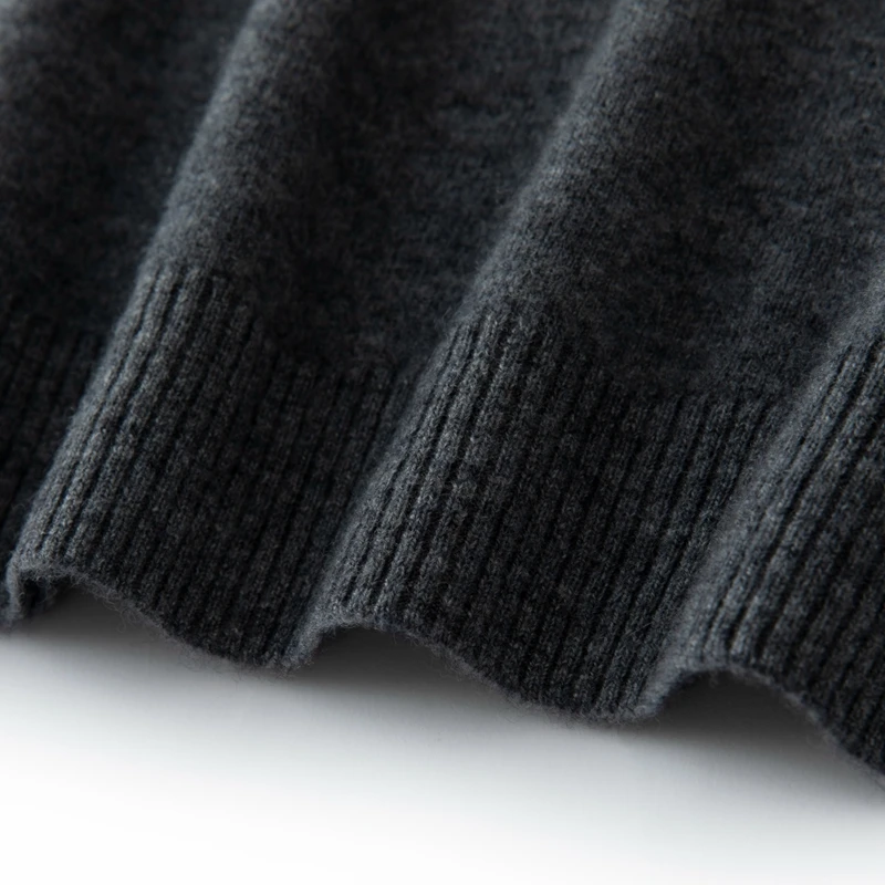 CHICUU Men's 100% Cashmere Sweater Zipper Pullover Mock Neck Long Sleeve Basic Cashmere Knitwear Autumn Winter Clothing Tops