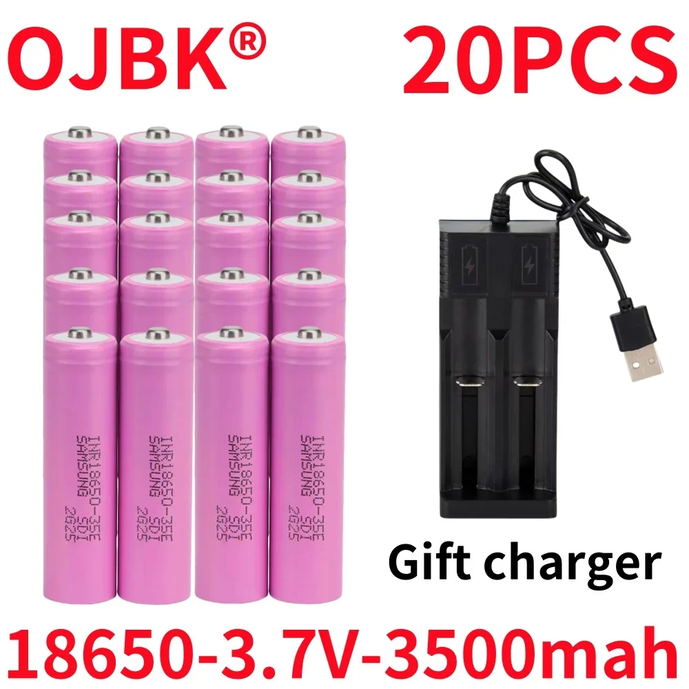 100% New Original For 18650 3500mAh 20A discharge INR18650 35E 3500mAh 18650 battery Li-ion 3.7v rechargable Battery