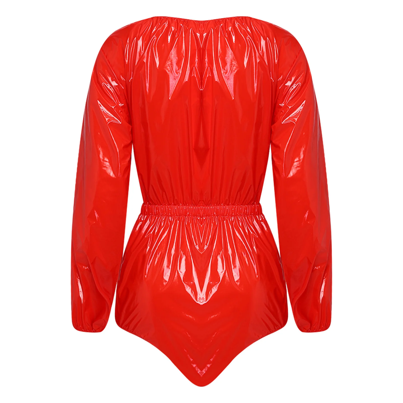 Womens Leotard Waterproof Diaper Over Bodysuit Long Sleeve Elastic Waist Buttoned Crotch Leotard Adaptive Special Needs Clothing