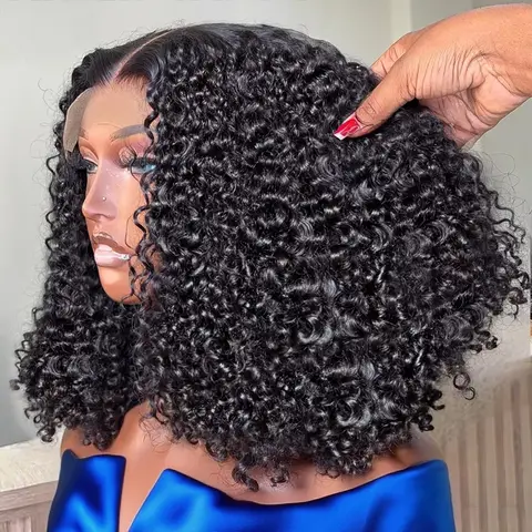 Curly Short Bob Wigs 13x4 7x5 Glueless Ready To Wear Brazilian 100% Human Hair Deep Wave 13x6 Hd Lace Front Wig For Women 250%