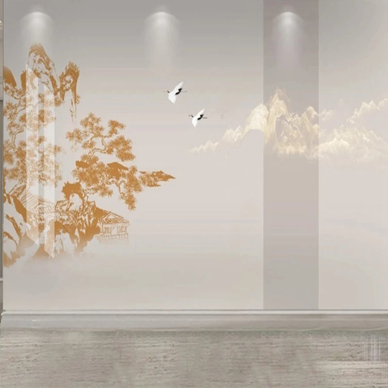 

MU7637 painted Oil Painting Wallpaper Custom Mural Landscape Tree Forest Pattern Wall Art Painting TV Sofa Background 3D