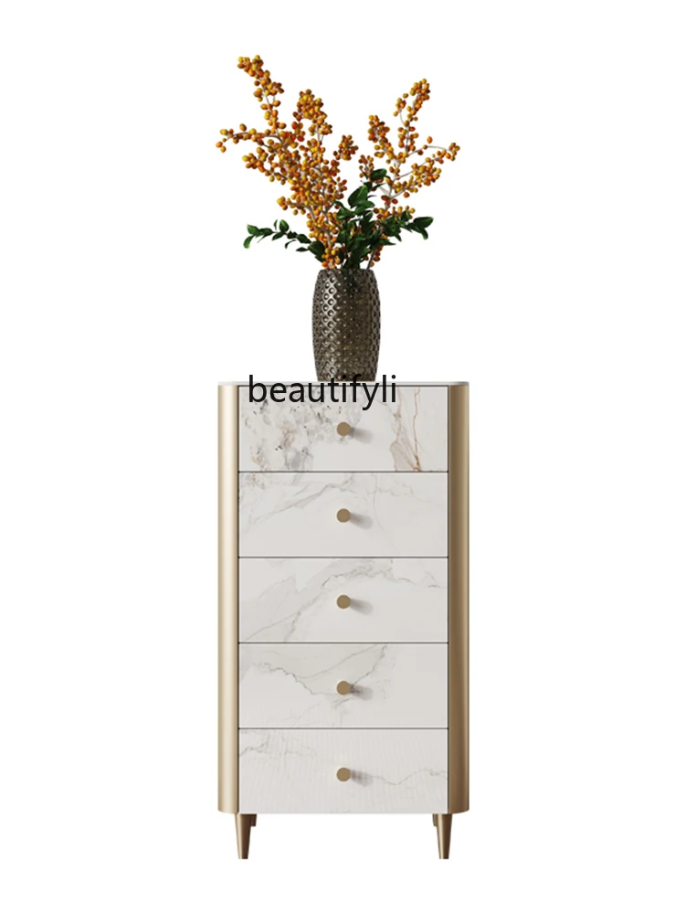 Light Luxury Stone Plate Chest of Drawers  Bedroom Wall-Mounted Multi-Layer Chest of Drawer Storage High-Grade Storage Cabinet