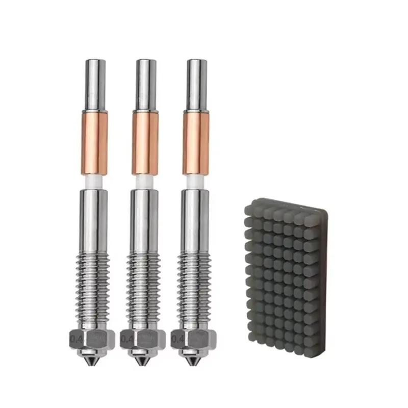 A13E-Quick Removal 3Pcs 0.4Mm Hardened Steel Nozzles For QIDI Plus 4 3D Printer Accessories With Silicone Brush Replacement Part