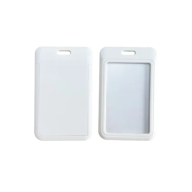 Portatarjetas de plástico ABS blanco, etiqueta de identificación, Horizontal y Vertical, funda para tarjeta de trabajo, protector para tarjeta de crédito y autobús