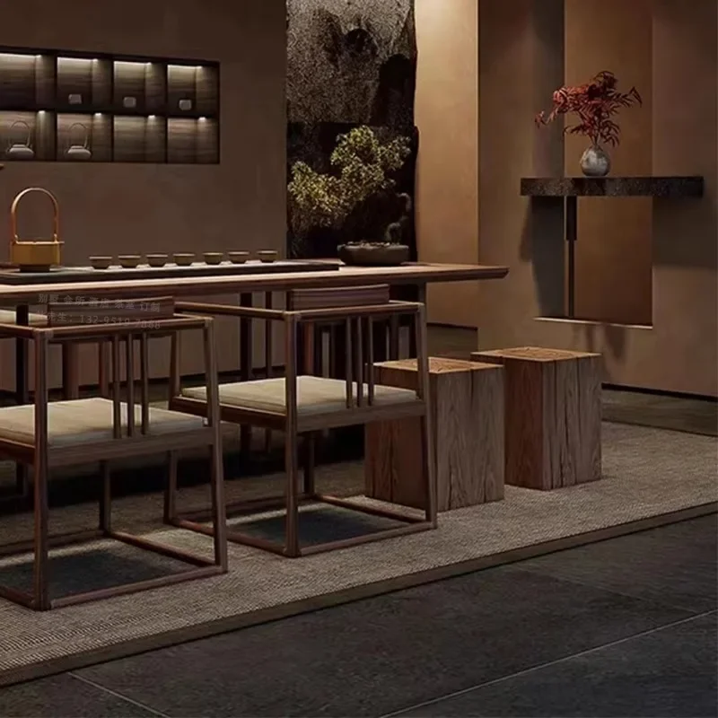 New Chinese North American Black Walnut Kung Fu Office Solid Wood Tea Tablel17