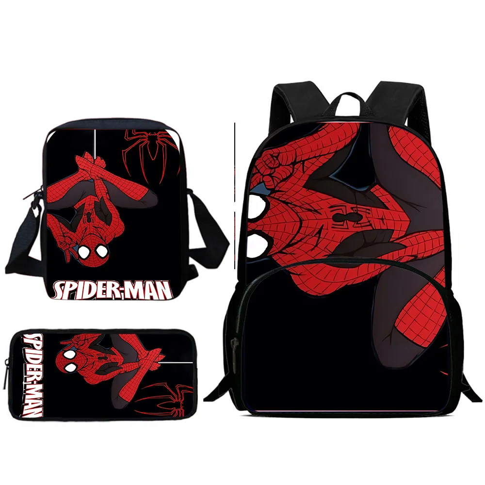 3Pcs Set Popular Spiders-man Child Backpacks Shoulder Bag Pencil Case Pupil Large Capacity School Bags for Boys Girls Best Gift