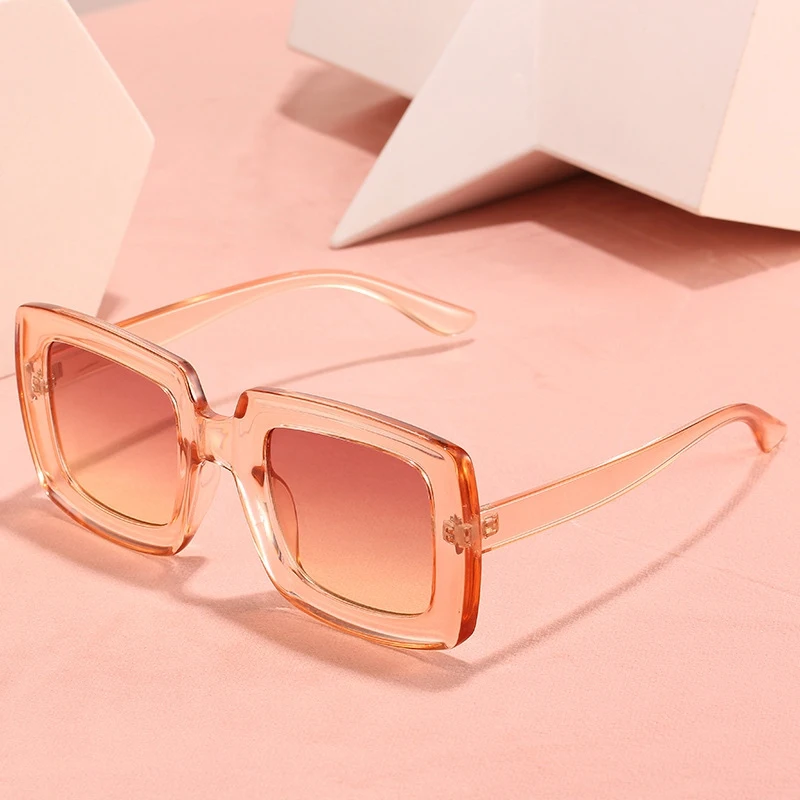 Vintage Oversize Square Sunglasses Women Big Frame Women Sun Glasses Fashion Gradient Female Glasses Gray