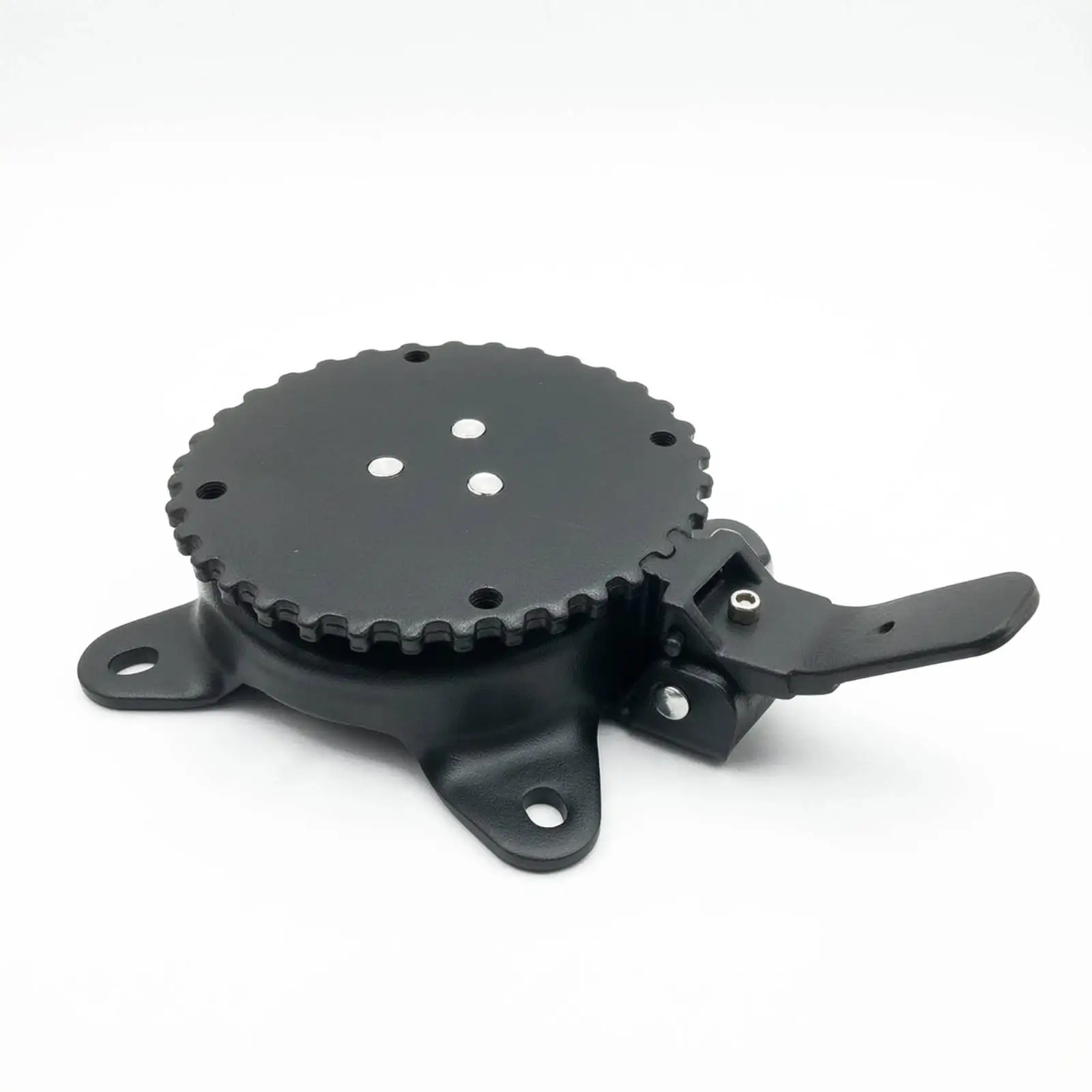 Iron Rotating Umbrella Base with Secure Locking Lever and Gear Top Plate for Outdoor Shade Patio Garden Stand Replacement