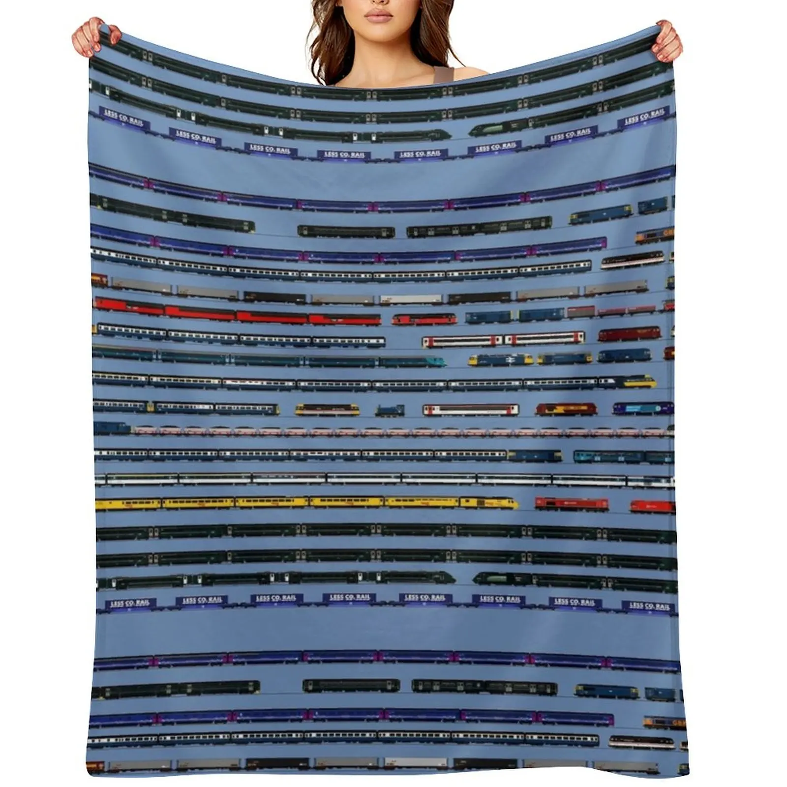 

locomotives Throw Blanket Designers Plush Custom Nap Blankets