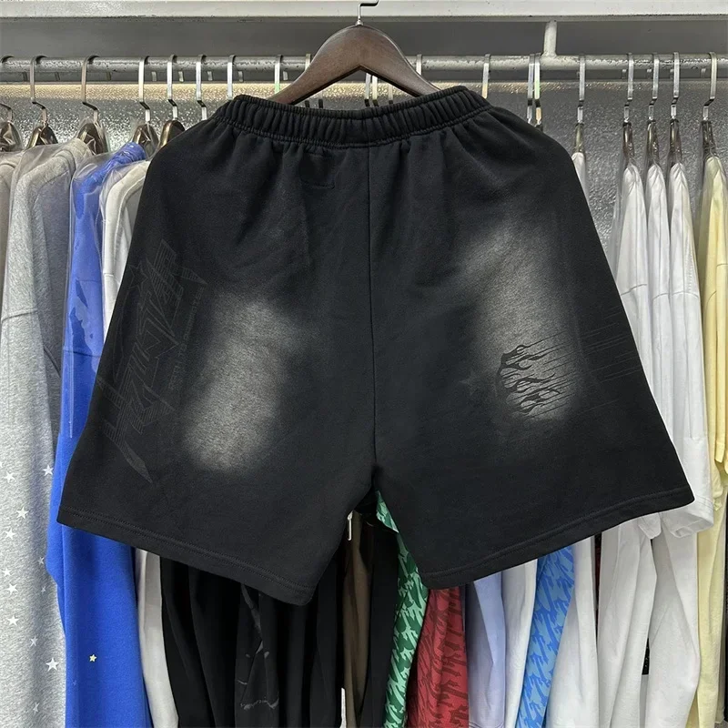 

24ss Casual Hell Star Shorts Men Women 1:1 High Quality Washed Black Oversized Shorts