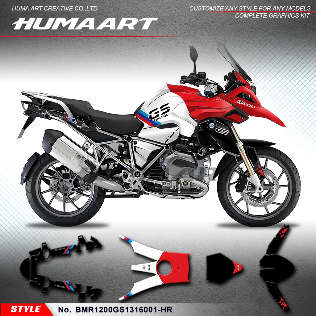 

HUMAART Racing Graphics Stickers Set for R1200 GS R1200GS 2013 2014 2015 2016 Vinyl Decal Rebuilding