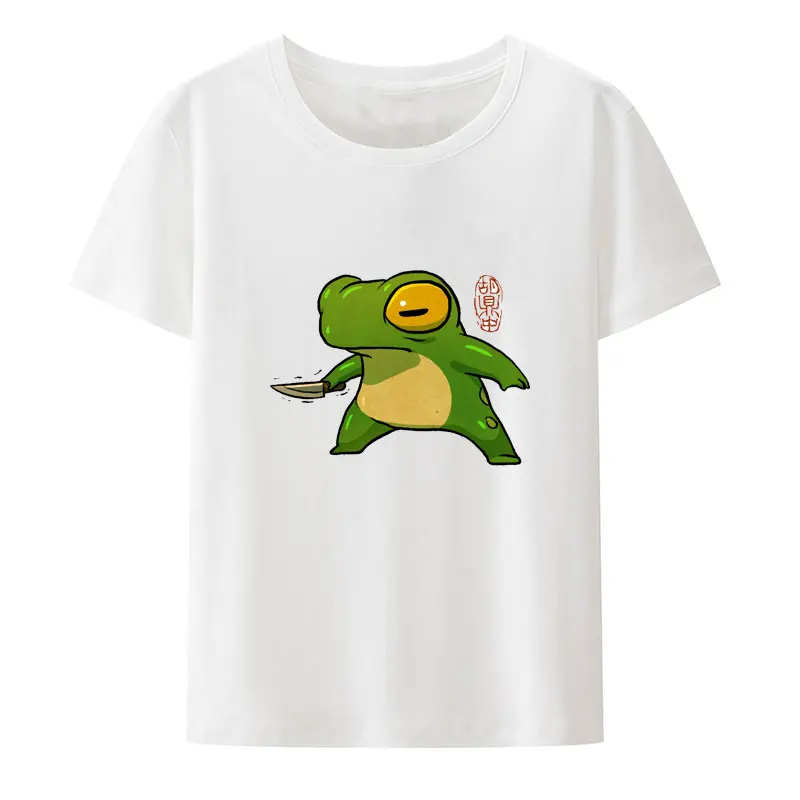 Camiseta con estampado de rana Stabby Gremlin para mujer, ropa de verano para mujer, Hip Hop, Hipster, personaje de chica de dibujos animados
