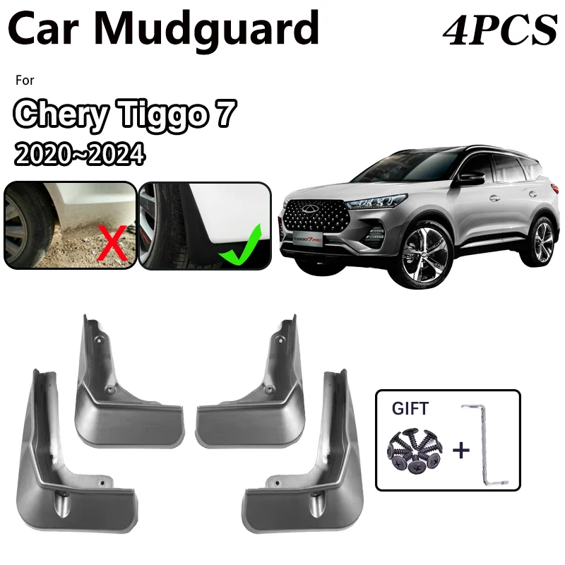 

Car Wheel Fender For Chery Tiggo 7 Pro Accessories 2020~2024 2023 Baking Paint MudFlaps Front Mudguards Mud Guards Splash Flaps