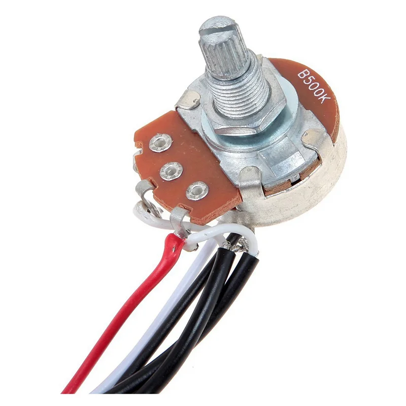 

A06F-20X Guitar Wiring Harness Prewired Two Pickup 500K Pots 3-Way Toggle Switch Silver
