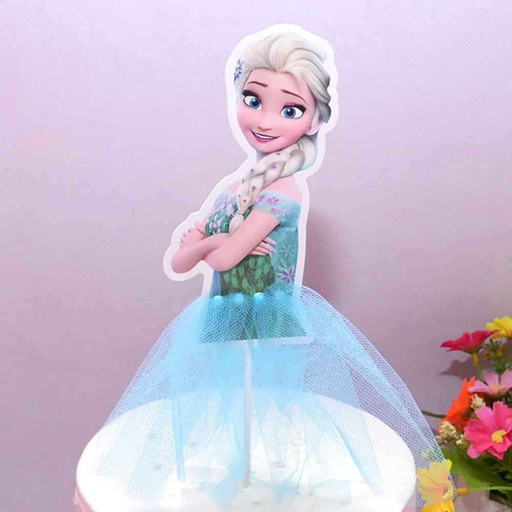 Soporte de pastel de princesa Disney Frozen Elsa, 3 niveles, Pancarta, bolsa de bolsillo, bolsa de papel, Baby Shower, boda