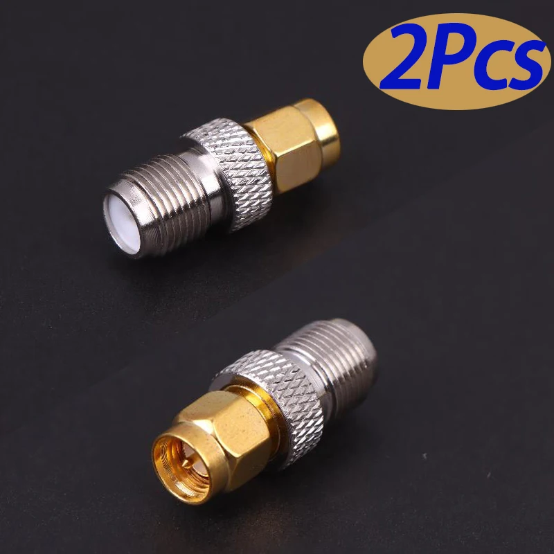 2Pcs SMA Male Turn F Female Copper RF Conversion Head Smaj/FK SMA Internal Thread Inner Needle Turn F External Thread Inn