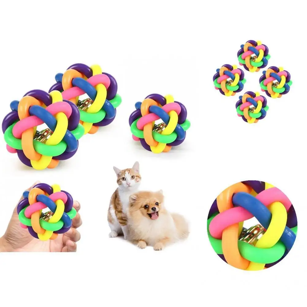 4Pcs Durable Nobbly Wobbly Ball  Smell-less Metal Dog Wobbly Ball  Dog Wobbly Interwoven Floating Ball