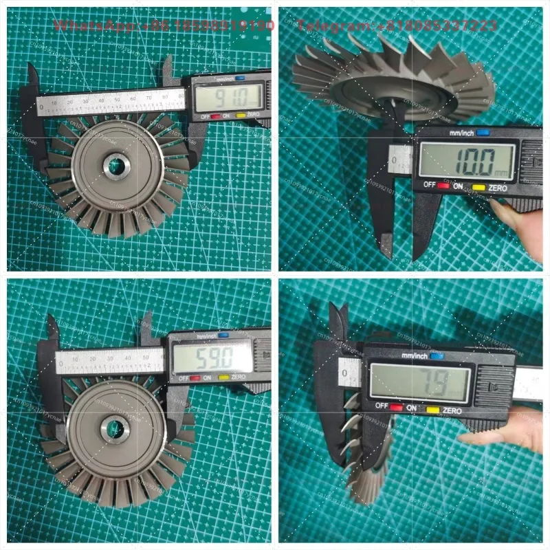 55.4mm  66MM 70MM Turbo Propeller Turbine Wheel 10kg/18KG Thrust Inconel 713C K418