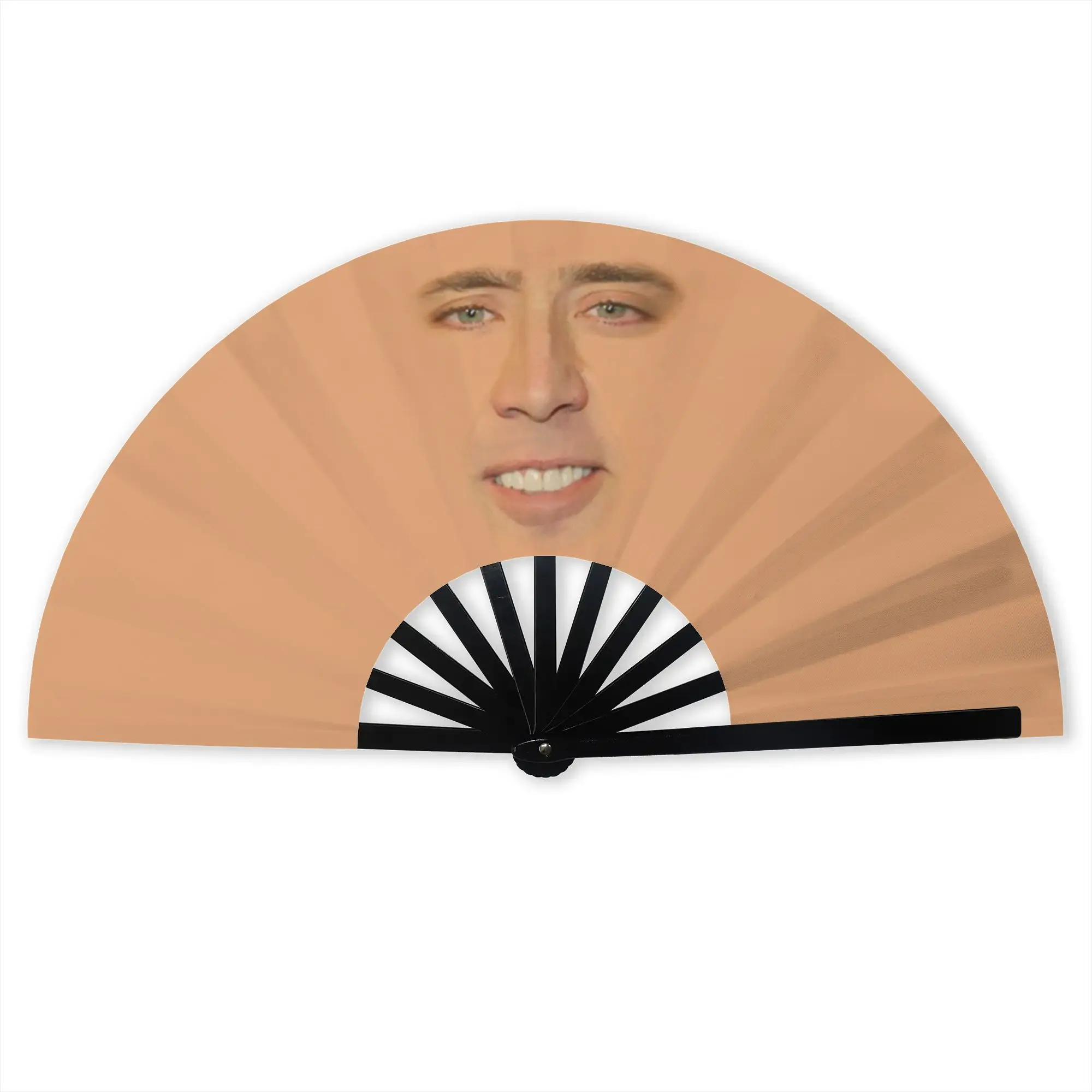Nicolas Cage Full Face Hand Fan Promotional Gift Event Souvenir Funny Meme Durable Folding Fans Unique Bulk Pack Fan