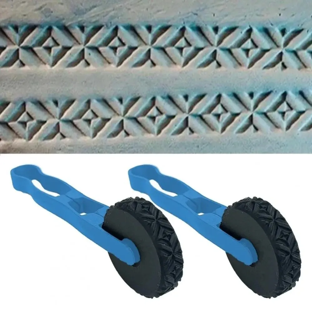 New 3D Printed Clay Texture Roller Egyptian Floral Pattern Plastic Stamp Wheel Geometric Ultralight Rolling Tool for Clay