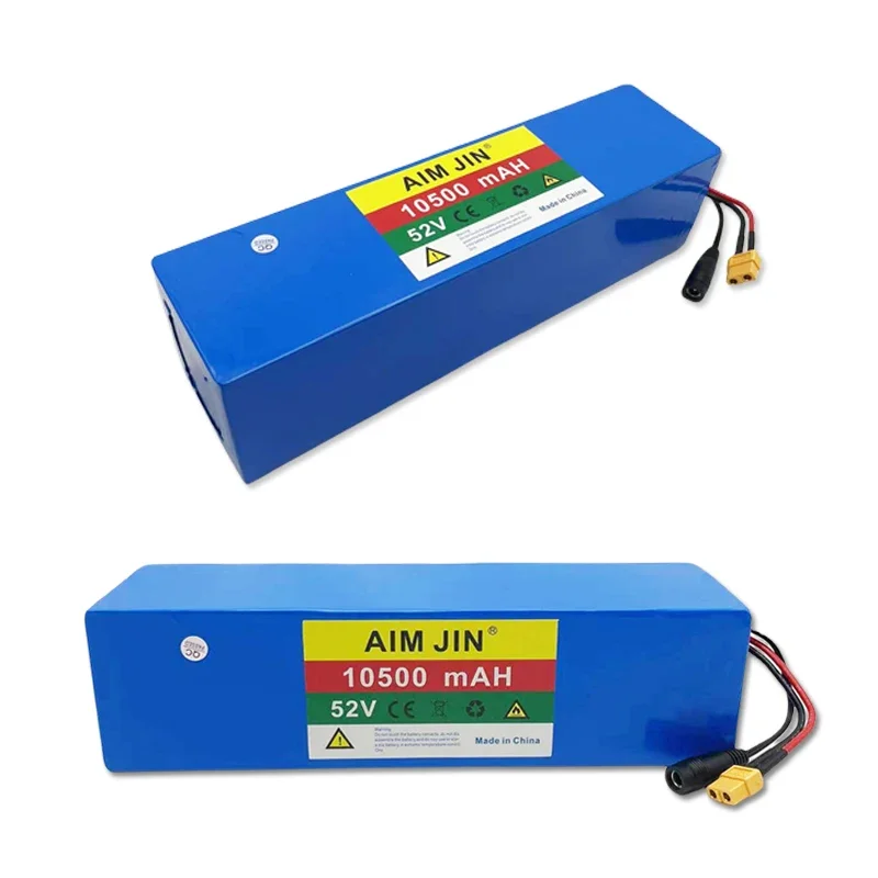 14S3P 52V 10500mAH PVC Waterproof 18650 Lithium Battery Pack for 1500W 1000W Motorcycle Electric EScooter Built in BMS+charger