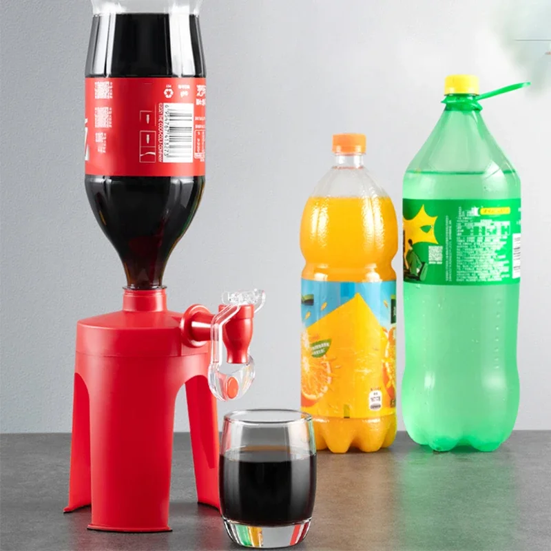 Novelty Saver Soda Beverage Dispenser Bottle Coke Upside Down Drinking Water Dispense Machine Switch for Gadget Party Home Bar