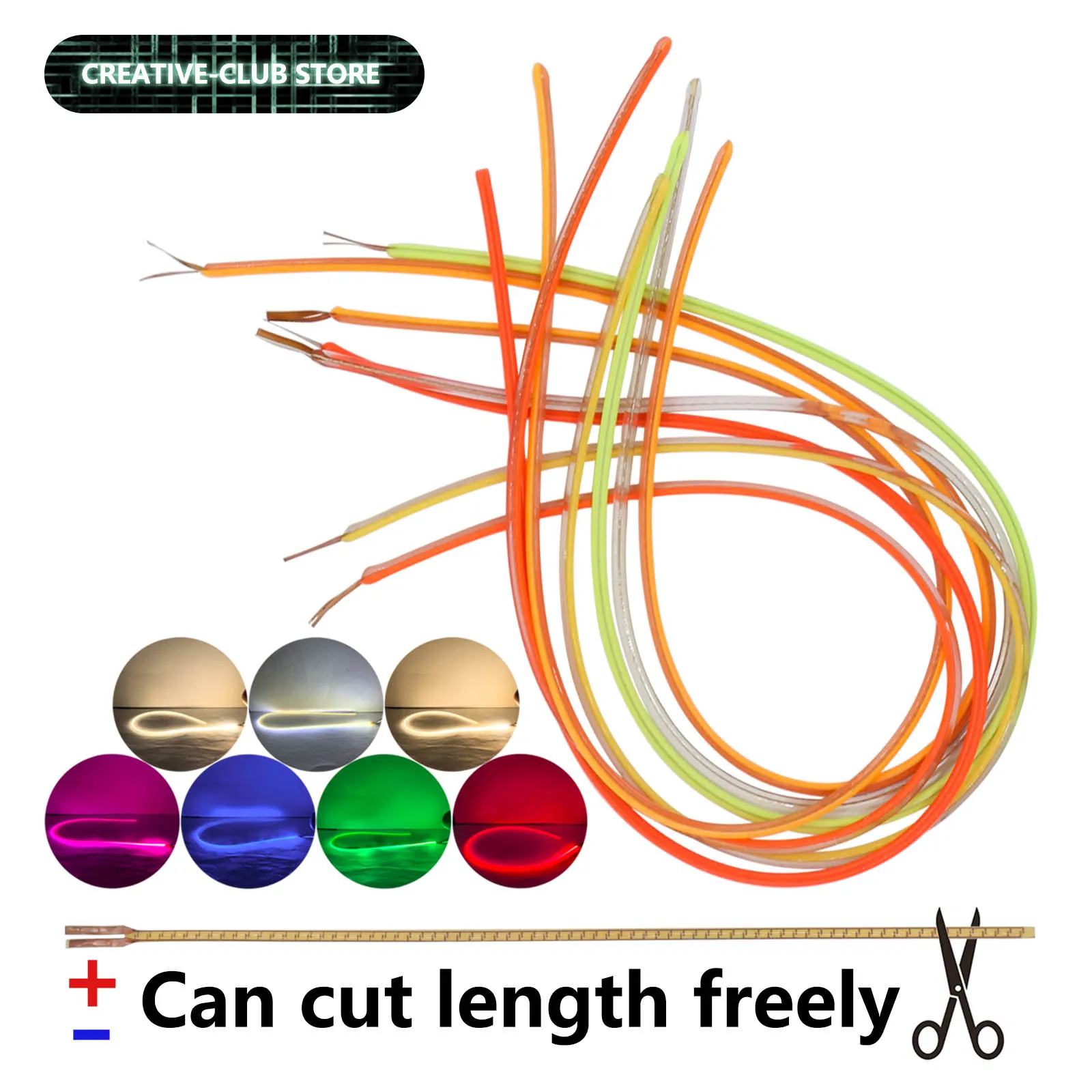 Free Cut Flexible LED Filament 3V COB 255mm LED Diode Decoration Soft Silament Edison Bulb Lamp Parts Flexible Lighting DIY
