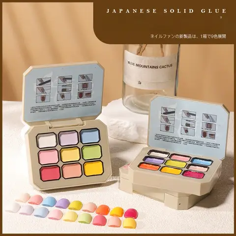 9 가지 색상 솔리드 매니큐어 젤 네일 아트 다채로운 네일 젤 폴란드어 팔레트 매니큐어 통조림 크림 반영구적 젤 바니시