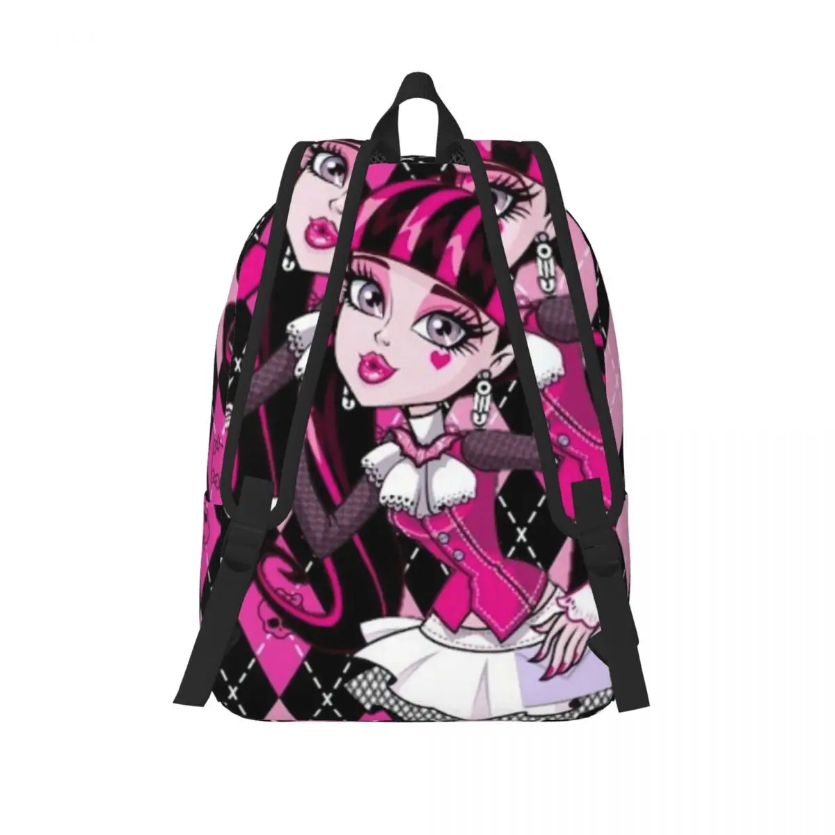 Dráculaura mochila para homens mulheres casual trabalho do ensino médio daypack monster high computador portátil sacos de lona leve