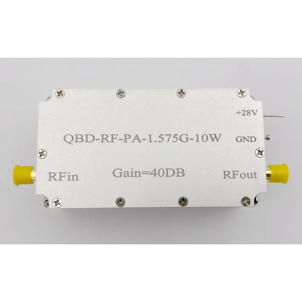 Amplificador de Potencia RF QBD-RF-PA 1.5-1.6G 10W, Módulo Amplificador de Potencia RF con Disipador de Calor para GPS Beidou