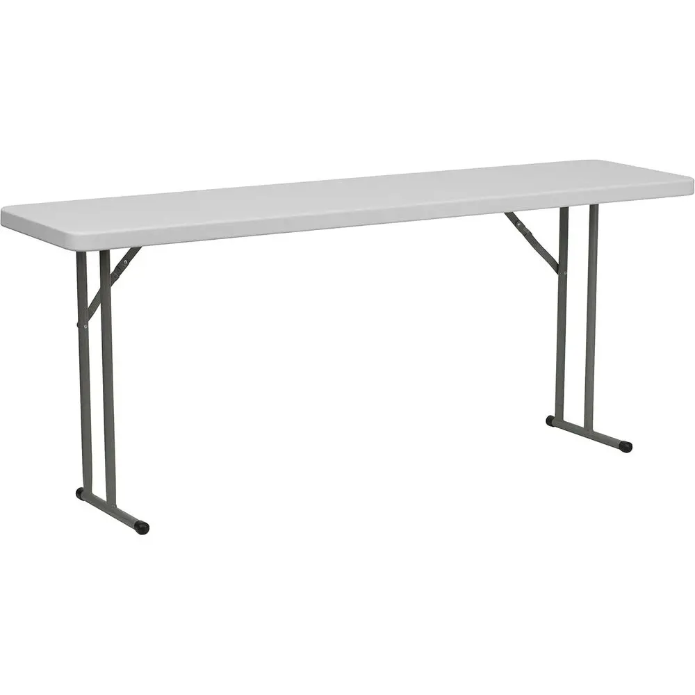 6-Foot White Plastic Folding Table for Indoor and Outdoor Events