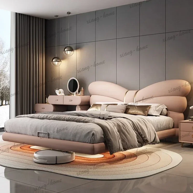 FG Double Beds Home Headboard Bed Bases Andbed Frames Bedroom Furniture Queen Sizebed Frame 180x200cm Princess Bed Lit King Size